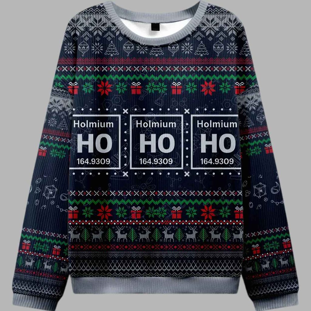 Ho Ho Ho Holmium Ugly Christmas Sweater 3