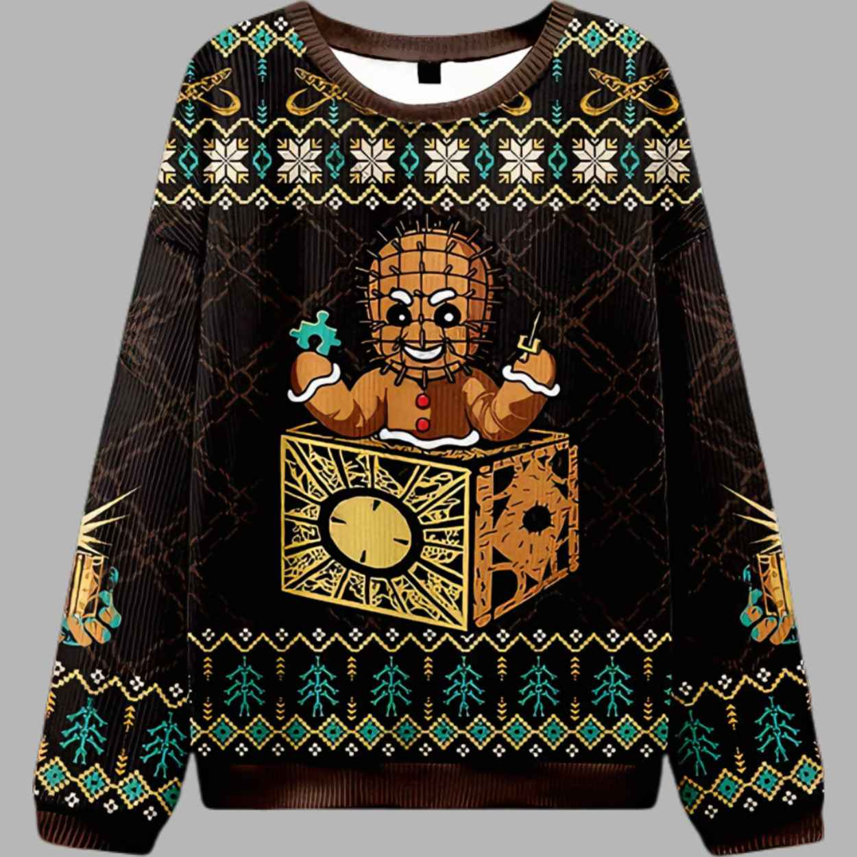 Horror Gingerbread Man Ugly Christmas Sweater 1 Horror Gingerbread Man Ugly Christmas Sweater 2