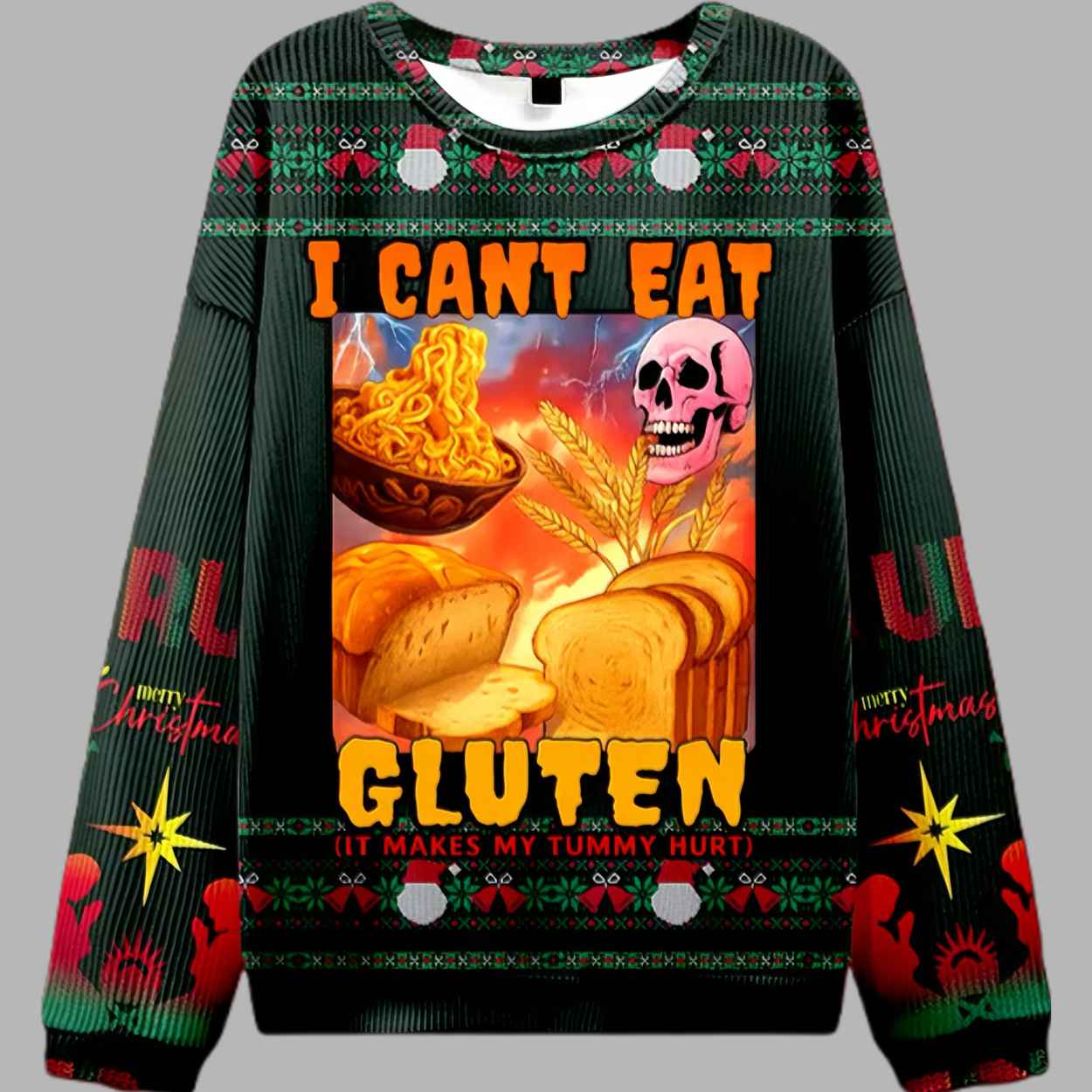 I Cant Eat Gluten Ugly Christmas Sweater 1 I Cant Eat Gluten Ugly Christmas Sweater 2
