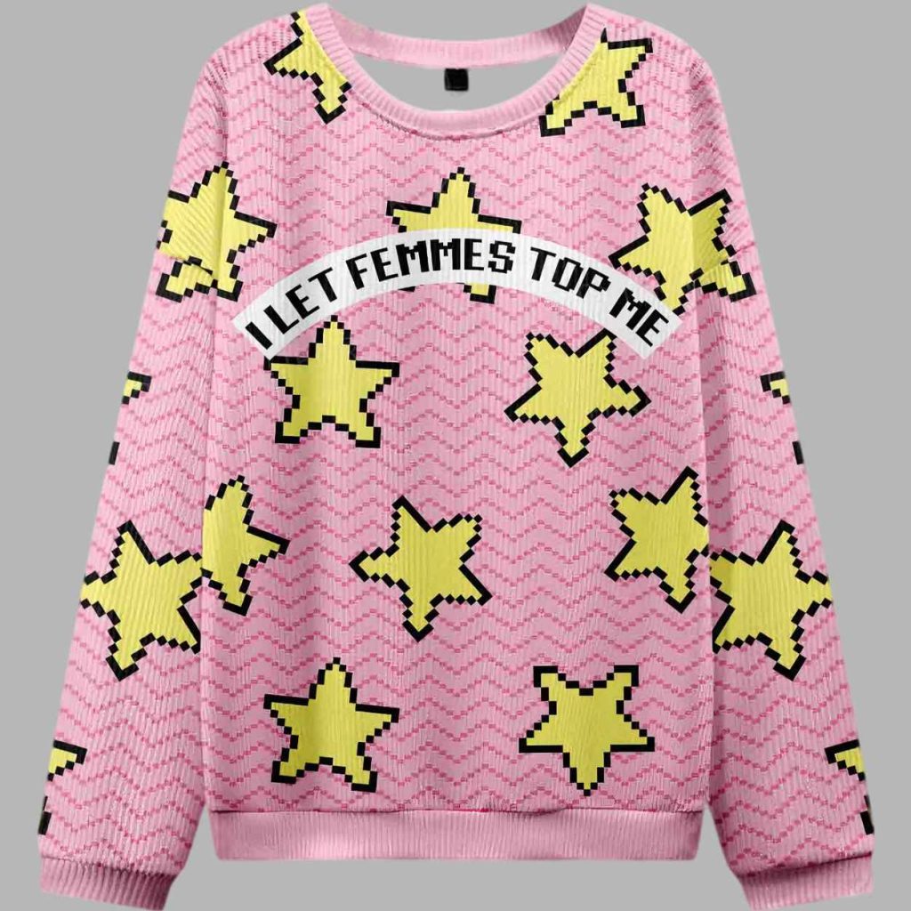 I Let Femmes Top Me Pride Ugly Christmas Sweater 3