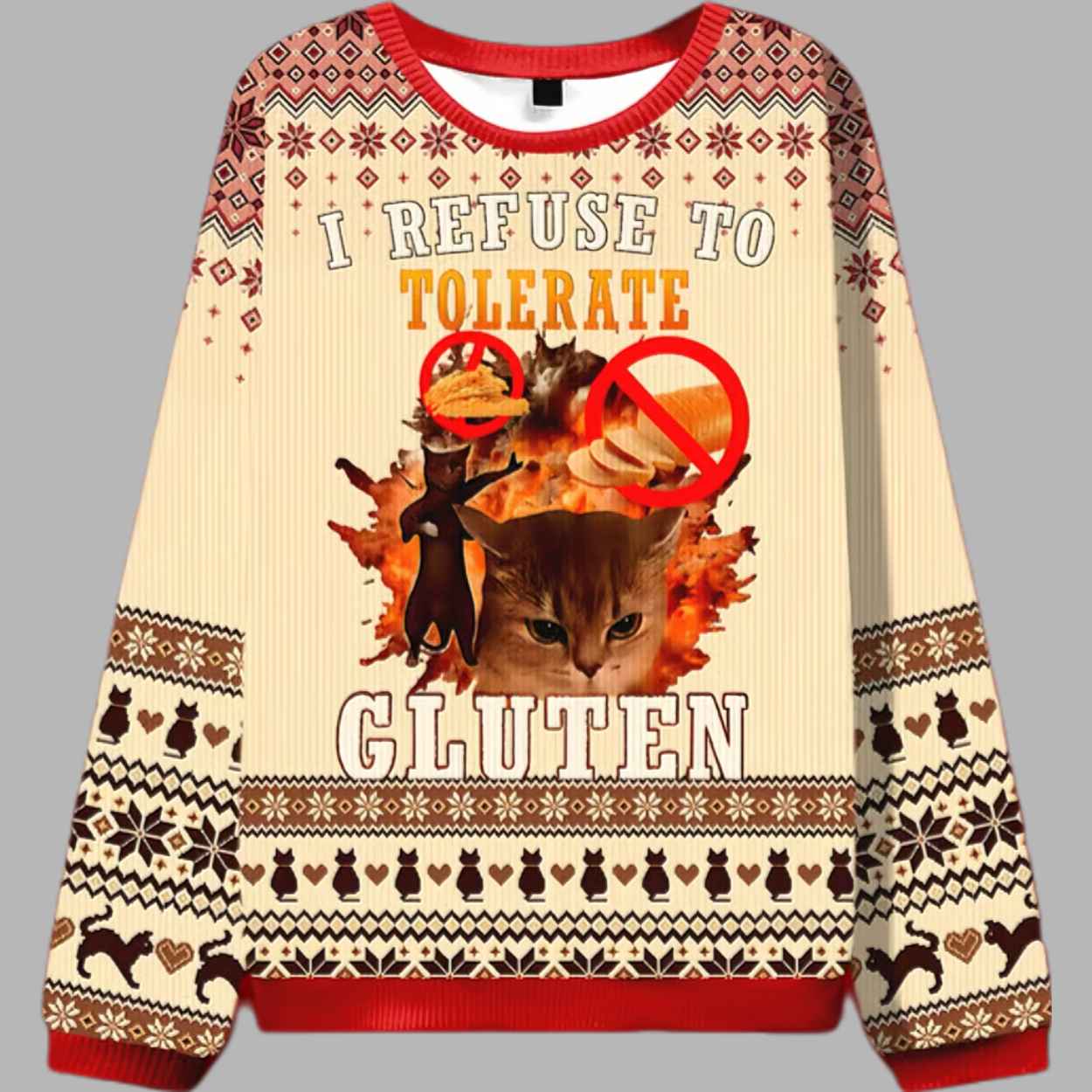 I Refuse To Tolerate Gluten Ugly Christmas Sweater 2 I Refuse To Tolerate Gluten Ugly Christmas Sweater 3