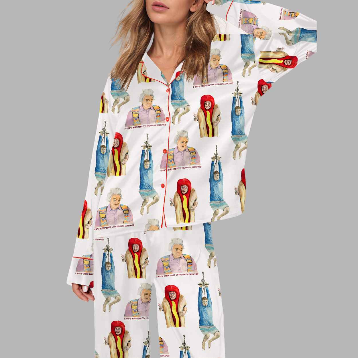 I Think You Should Leave Silky Satin Pajama Set 1 I Think You Should Leave Silky Satin Pajama Set 2