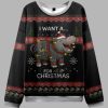 I Want a Moo Deng Ugly Christmas Sweater 1