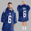 Jaxson Dart 6 New York G Football Unisex Blanket Hoodie 1