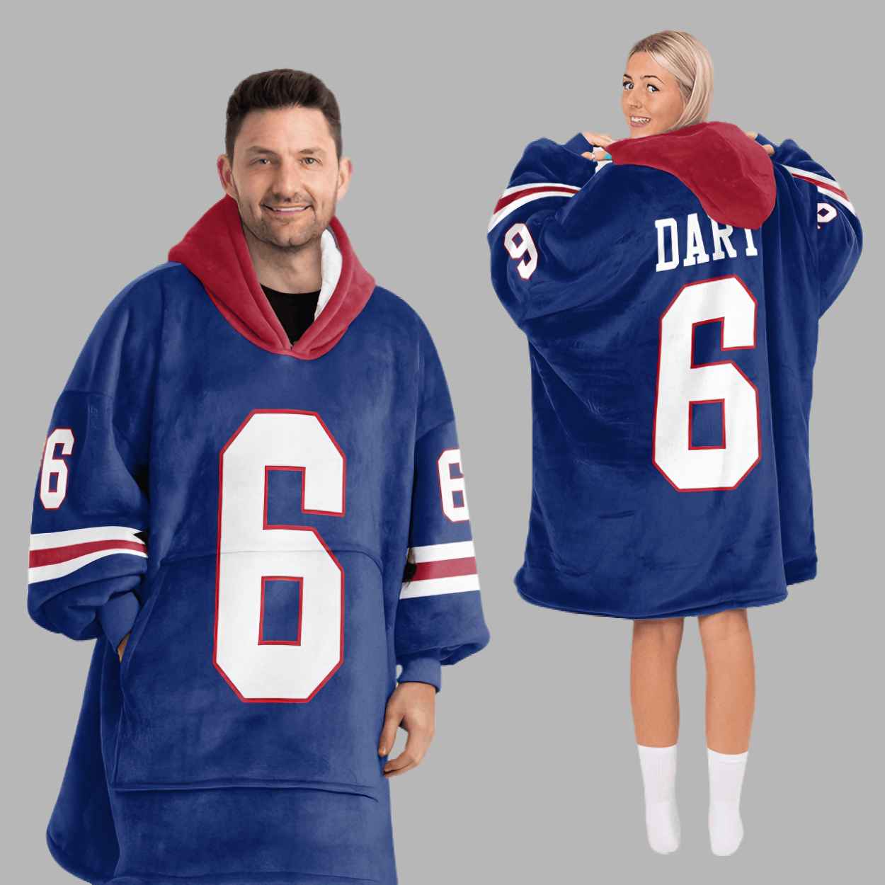 Jaxson Dart 6 New York G Football Unisex Blanket Hoodie 1 Jaxson Dart 6 New York G Football Unisex Blanket Hoodie 2