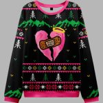 Jesus Heals Pink Heart Christian Ugly Christmas Sweater