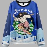 Jesus Is My Lift Ticket Ugly Christmas Sweater