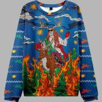 Jesus Riding A Reindeer Christian Ugly Christmas Sweater
