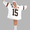 Joe Flacco 15 Cleveland Football Unisex Blanket Hoodie 3