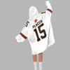 Joe Flacco 15 Cleveland Football Unisex Blanket Hoodie 4