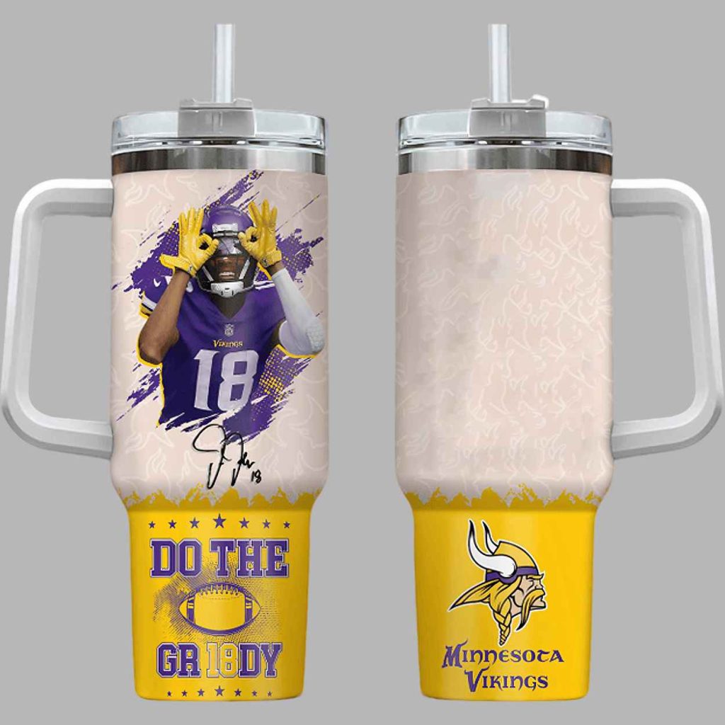 Justin Jefferson Minnesota Football Tumbler 3 Justin Jefferson Minnesota Football Tumbler 3