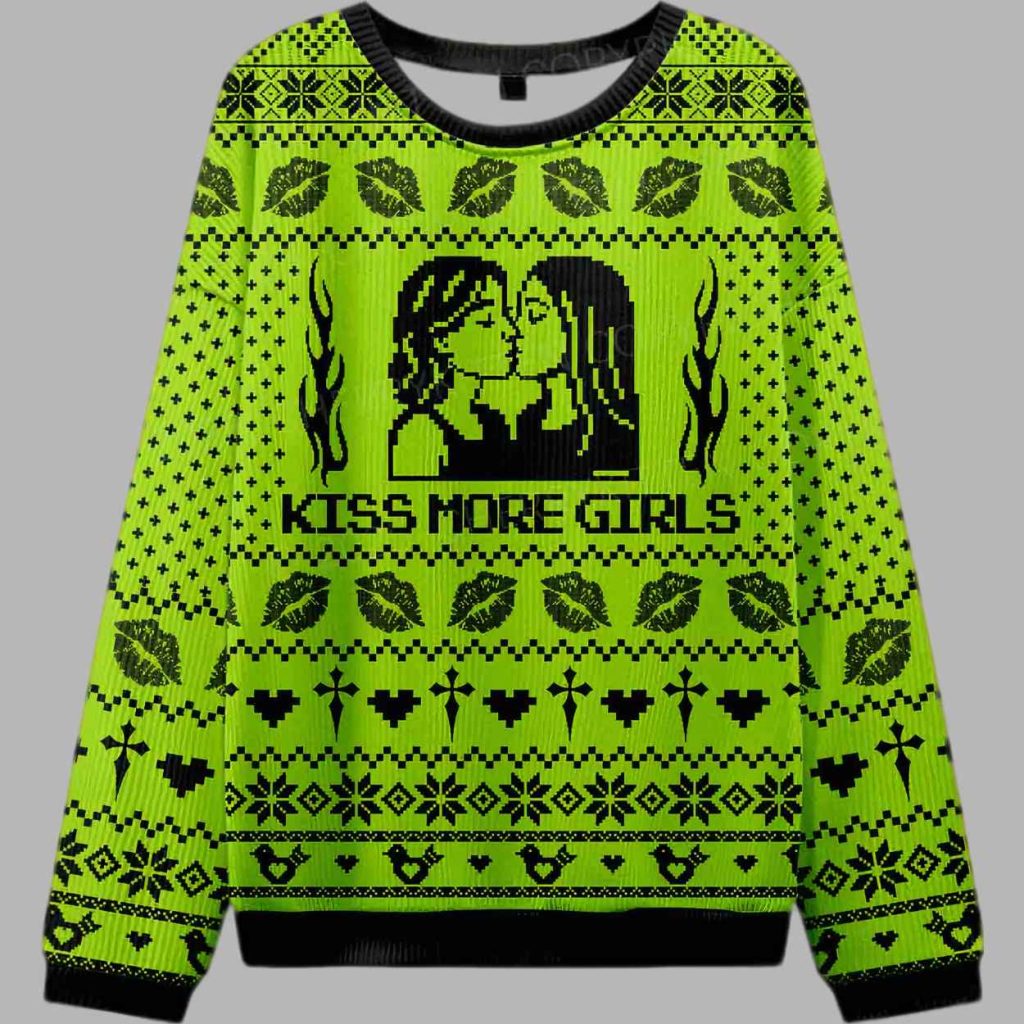 Kiss More Girls Ugly Christmas Sweater 3