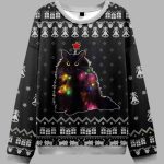 Lights Cat Ugly Christmas Sweater