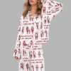 Love Actually Is All Around Silky Satin Pajama Set 2