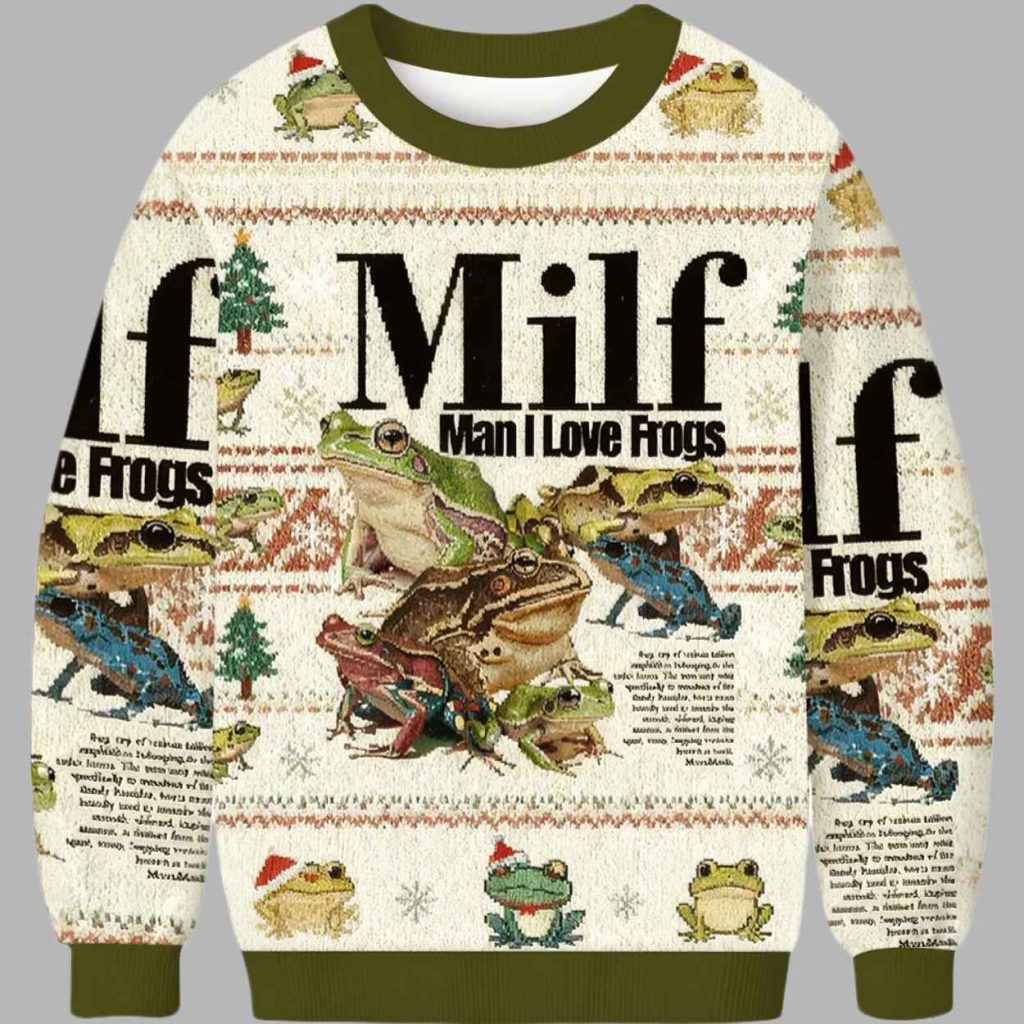 Man I Love Frogs Meme Ugly Christmas Sweater 2