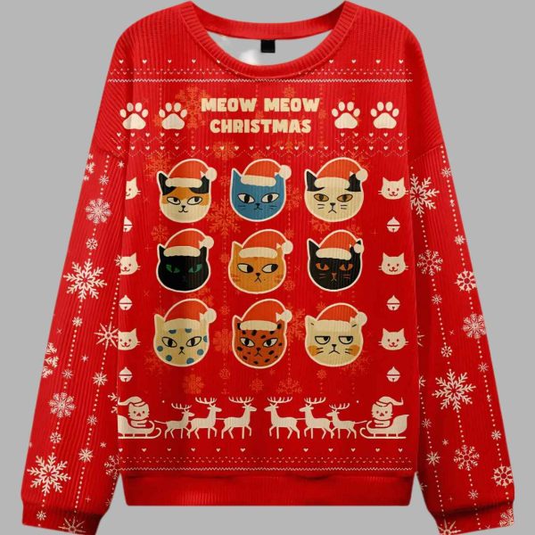 Meow Meow Ugly Christmas Sweater 1