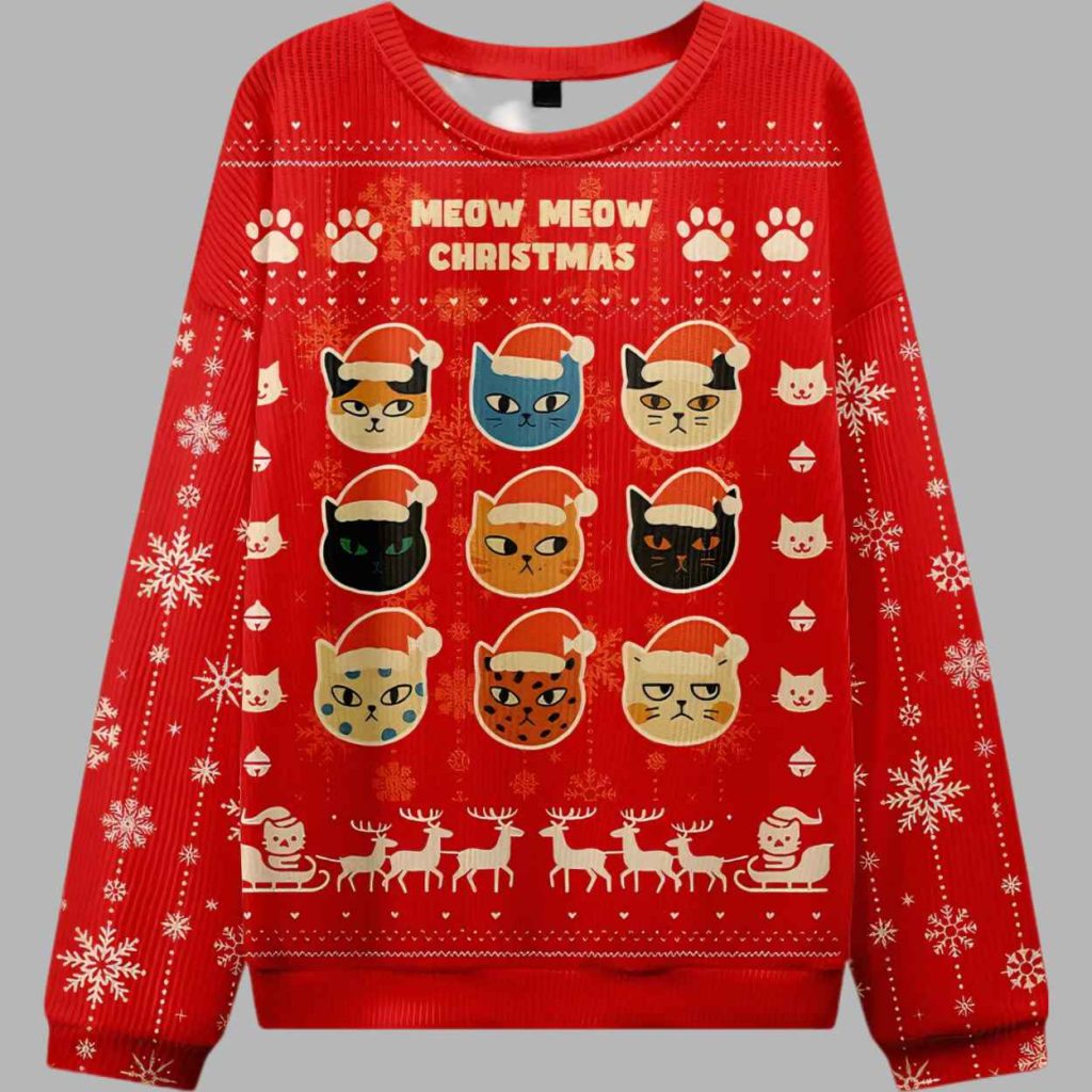 Meow Meow Ugly Christmas Sweater 3