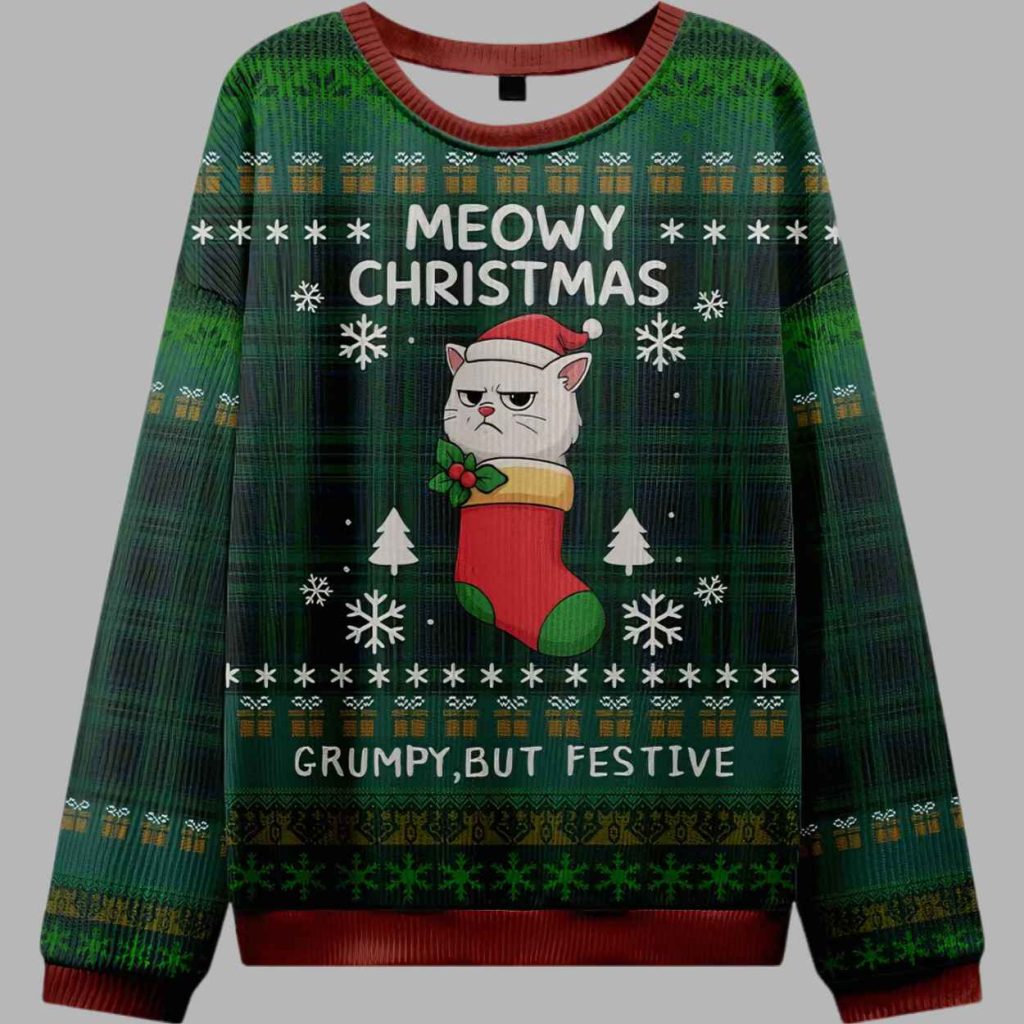 Meowy and Grumpy Festive Ugly Christmas Sweater 3 Meowy and Grumpy Festive Ugly Christmas Sweater 3