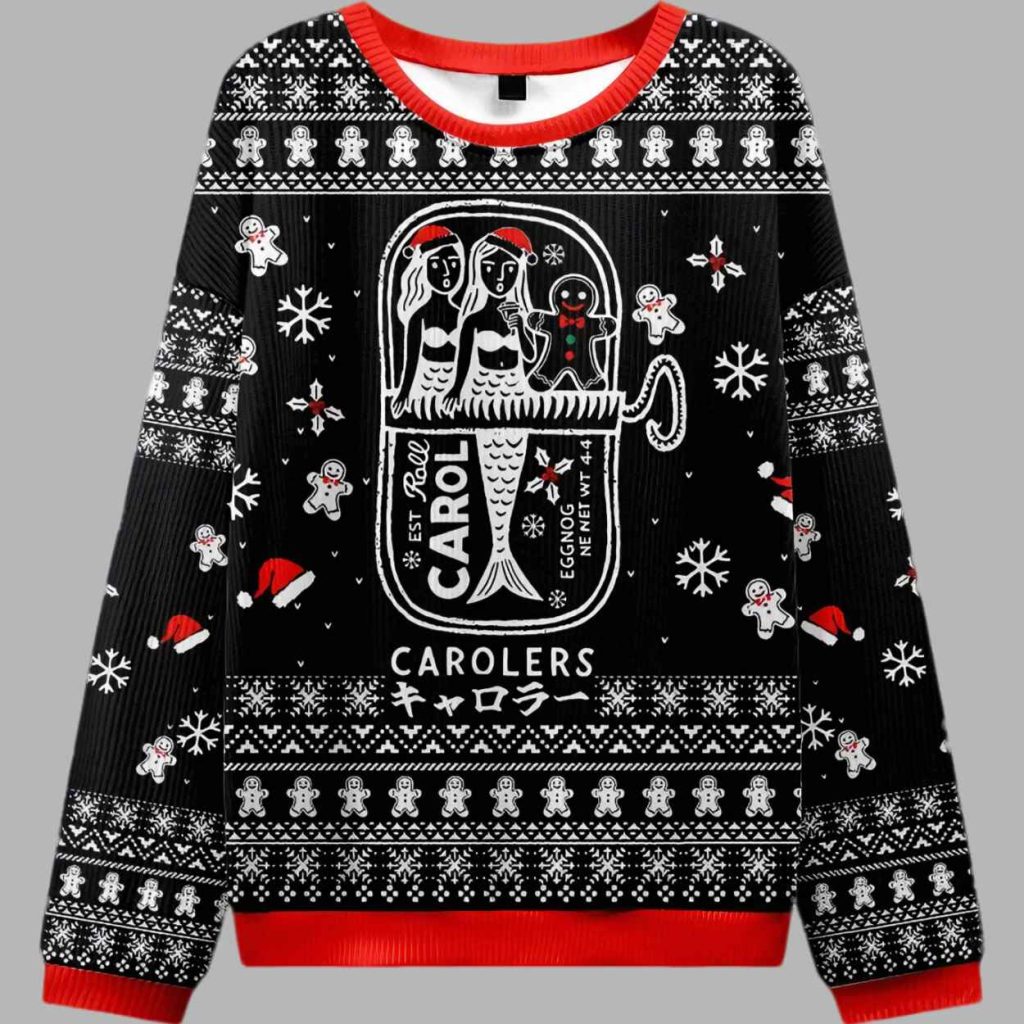 Mermaid And Gingerbread Man Ugly Christmas Sweater 2