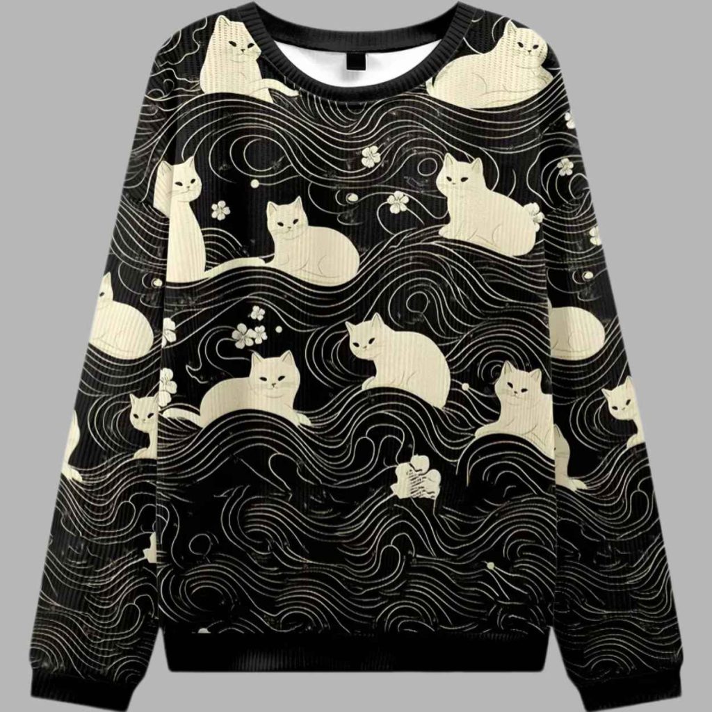 Mysterious Cat Christmas Ugly Sweater 2