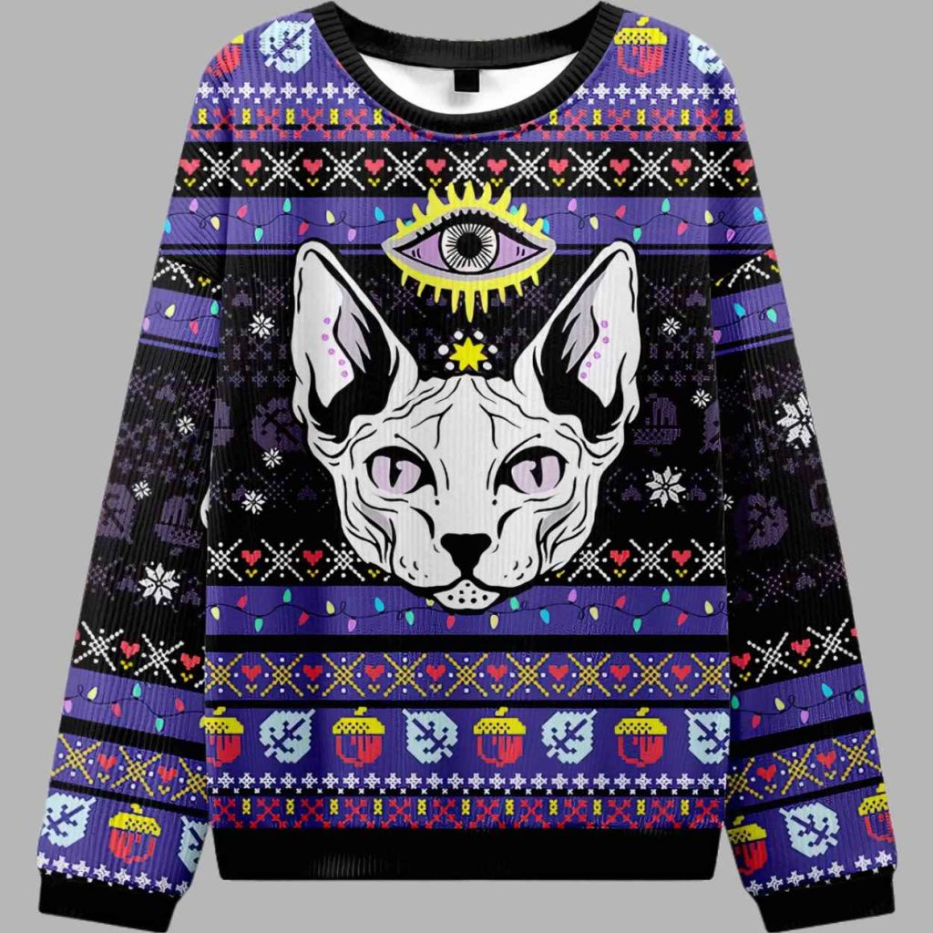 Mystical Cat Ugly Christmas Sweater 2 Mystical Cat Ugly Christmas Sweater 2