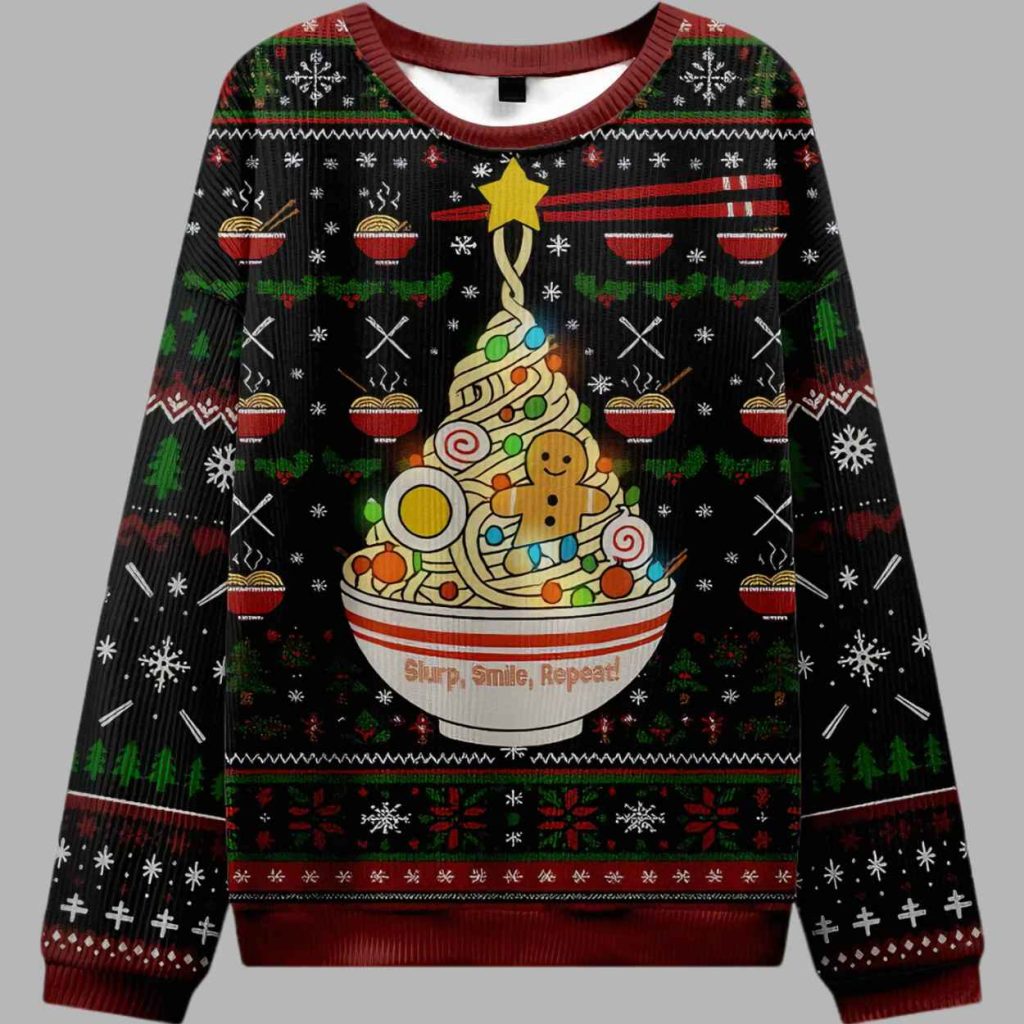 Noodles and Cheer Holiday Ugly Christmas Sweater 3