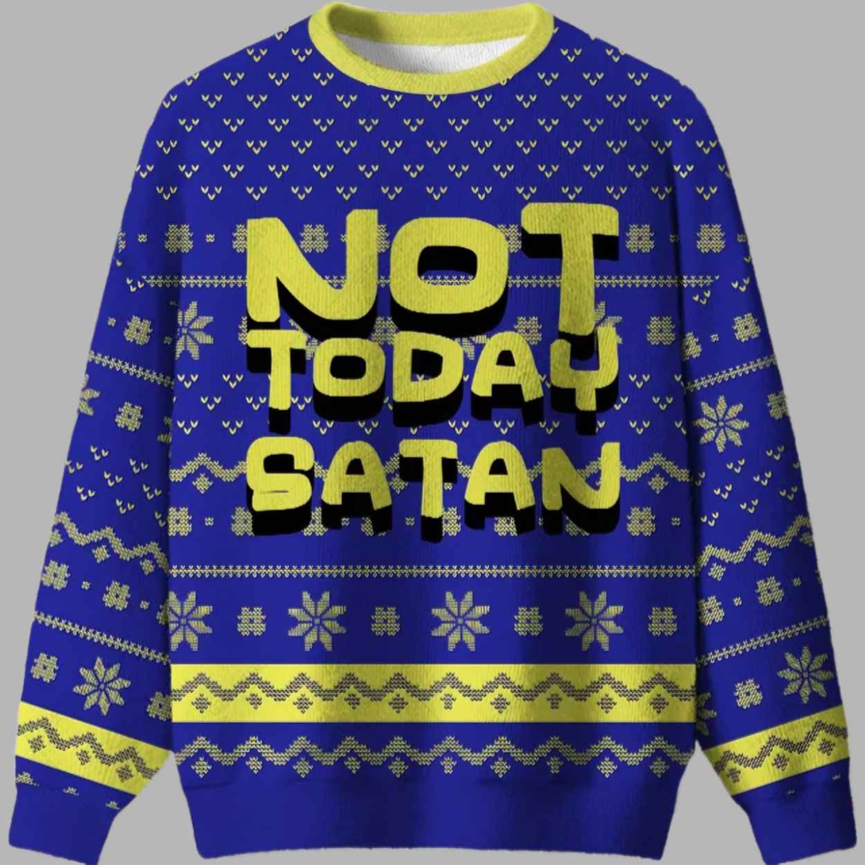 Not Today Festive Satan Ugly Christmas Sweater 1 Not Today Festive Satan Ugly Christmas Sweater 2
