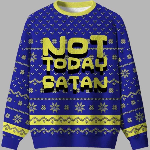 Not Today Festive Satan Ugly Christmas Sweater 3