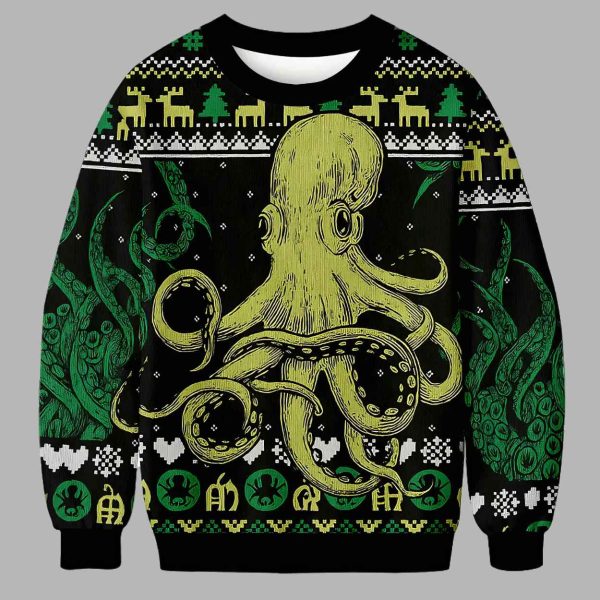 Octopus Kraken Cthulhu Ugly Christmas Sweater 2