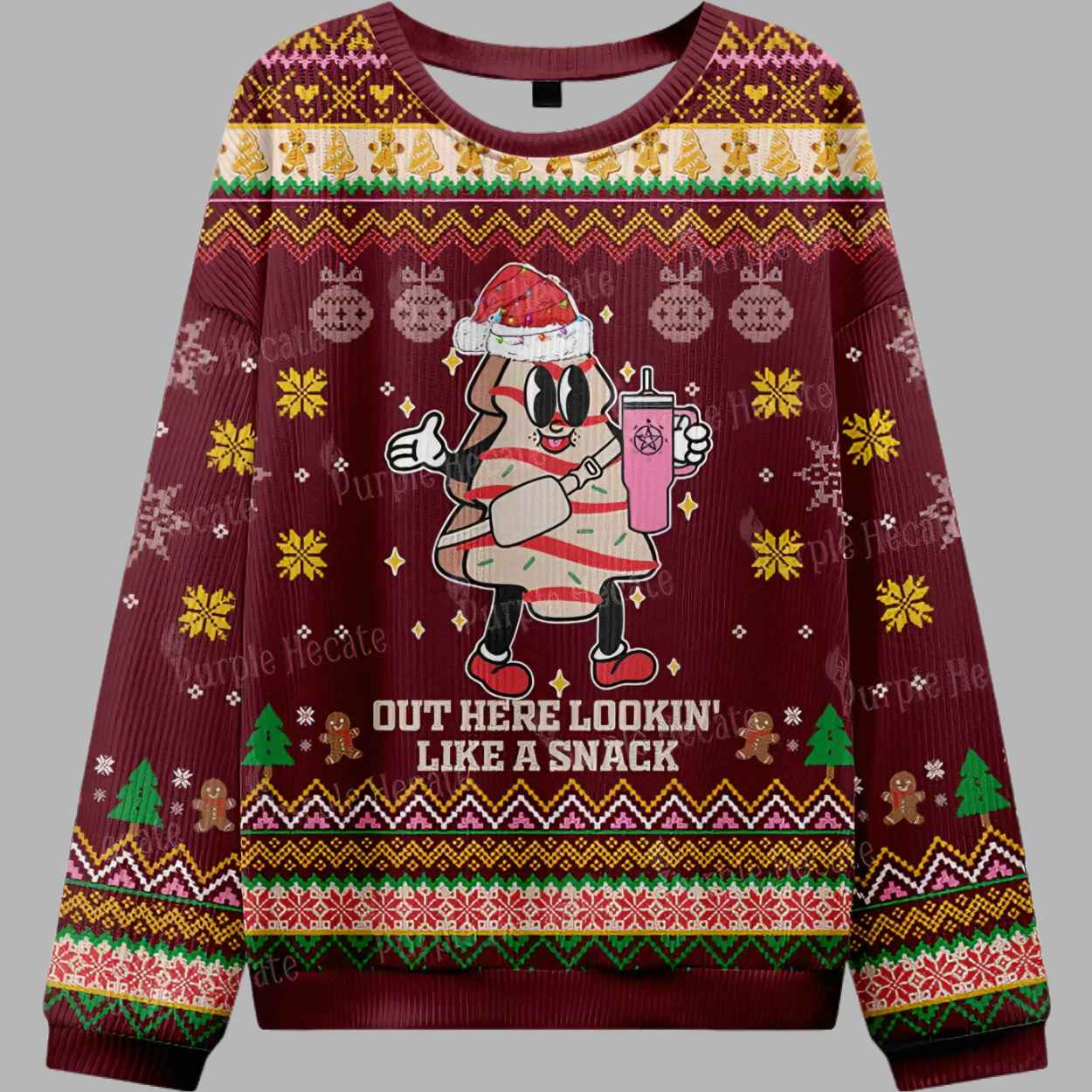 Out Here Lookin' Like A Snack Ugly Christmas Sweater 2 Out Here Lookin Like A Snack Ugly Christmas Sweater 2
