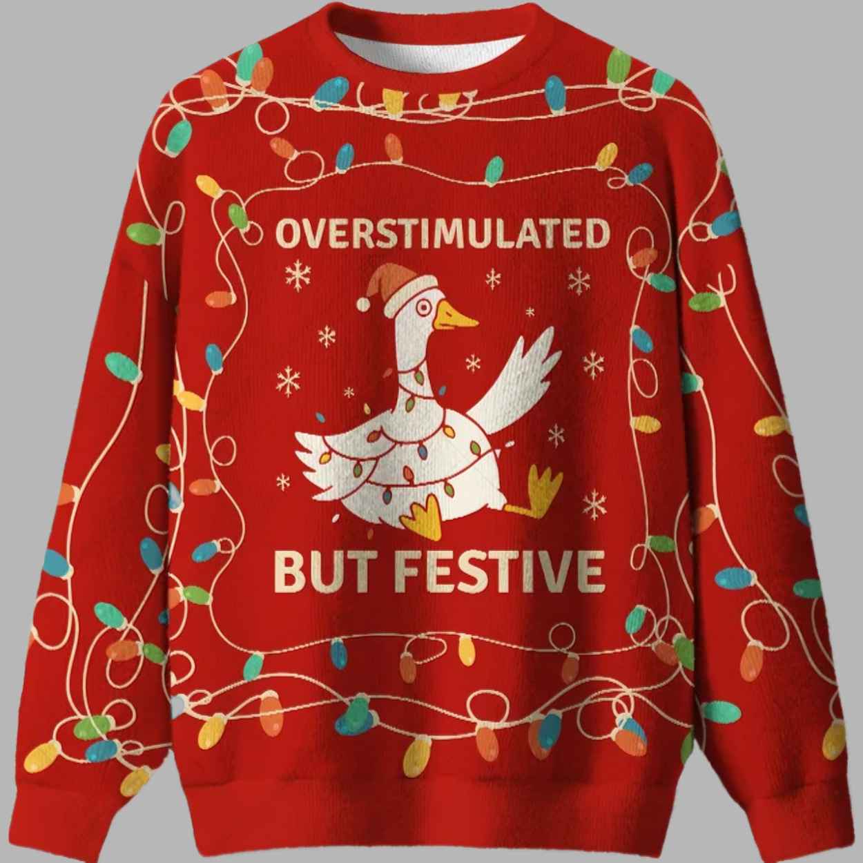 Overstimulated But Festive Ugly Christmas Sweater 1 Overstimulated But Festive Ugly Christmas Sweater 2