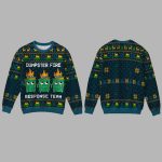 Personalized Dumpster Fire Faux Knitting Ugly Christmas Sweater