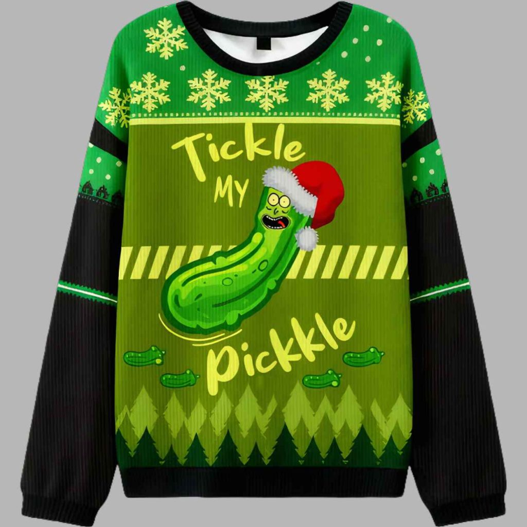 Pickle Rick Tickle My Pickkle Ugly Christmas Sweater 3 Pickle Rick Tickle My Pickkle Ugly Christmas Sweater 3