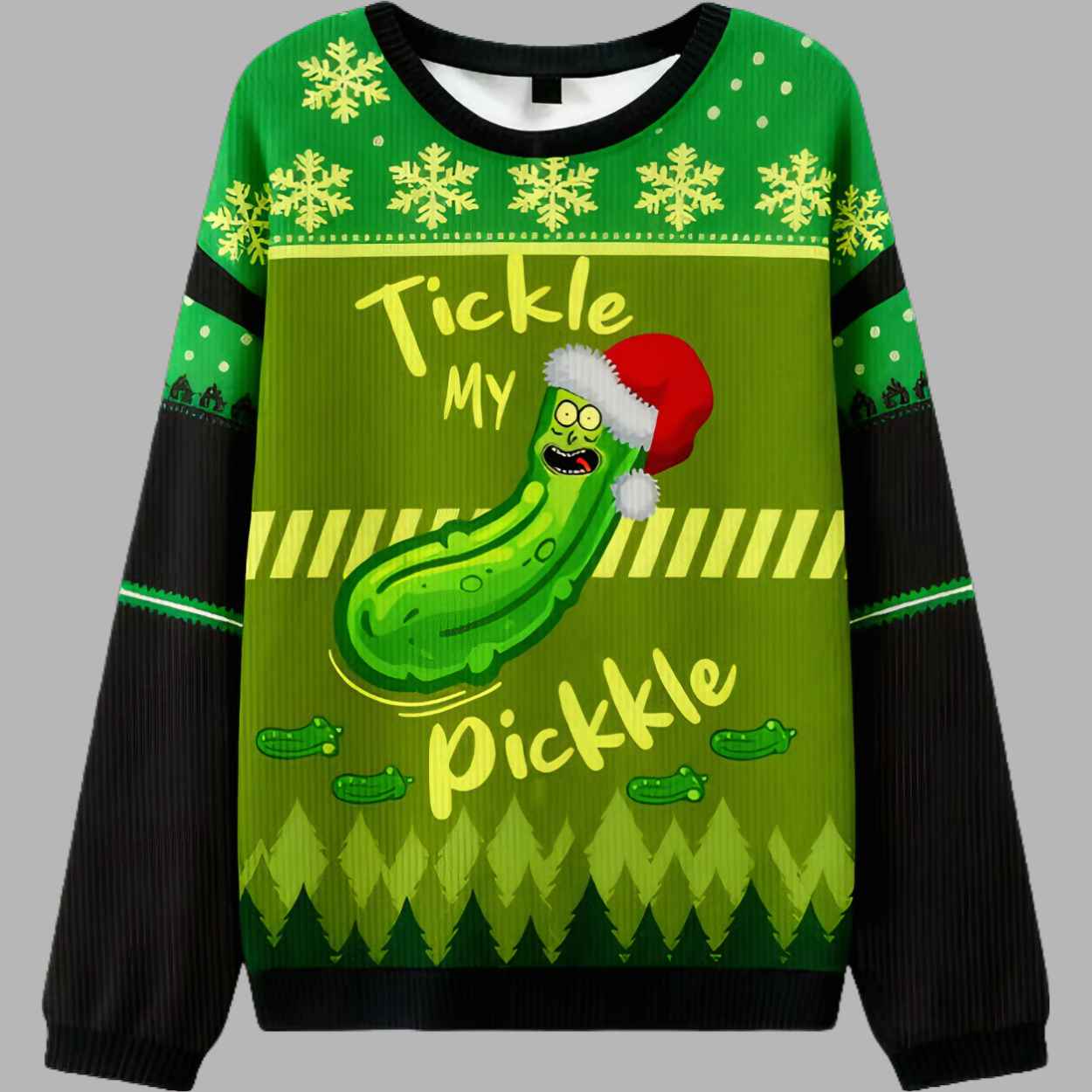 Pickle Rick Tickle My Pickkle Ugly Christmas Sweater 2 Pickle Rick Tickle My Pickkle Ugly Christmas Sweater 3