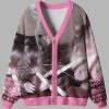 Pink Smoking Rats Cardigan Sweater 5 Pink Smoking Rats Cardigan Sweater 1