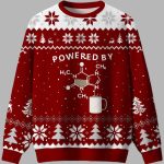 Powered By Caffeine Ugly Christmas Sweater
