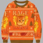 Rage Consumes Me Edgy Funny Cat Meme Ugly Christmas Sweater