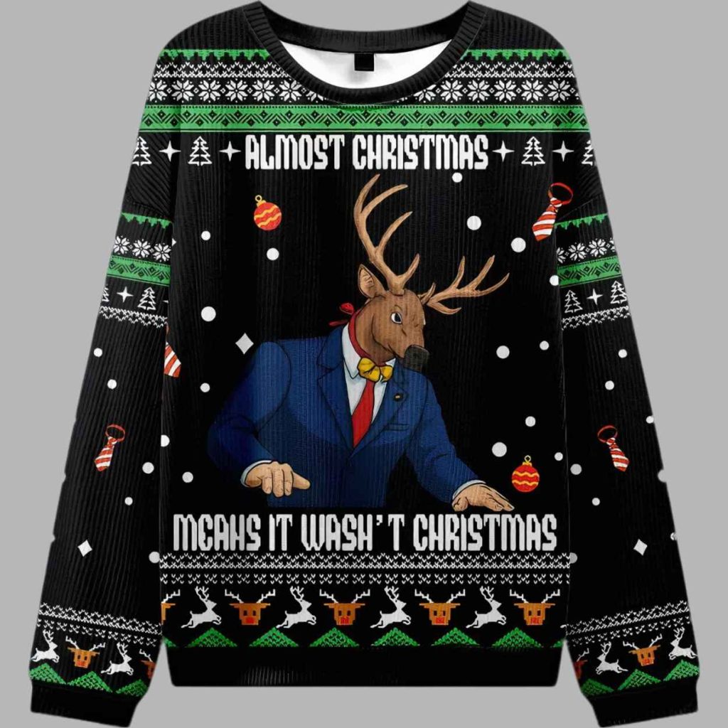 Reindeer Man Funny Ugly Christmas Sweater 3