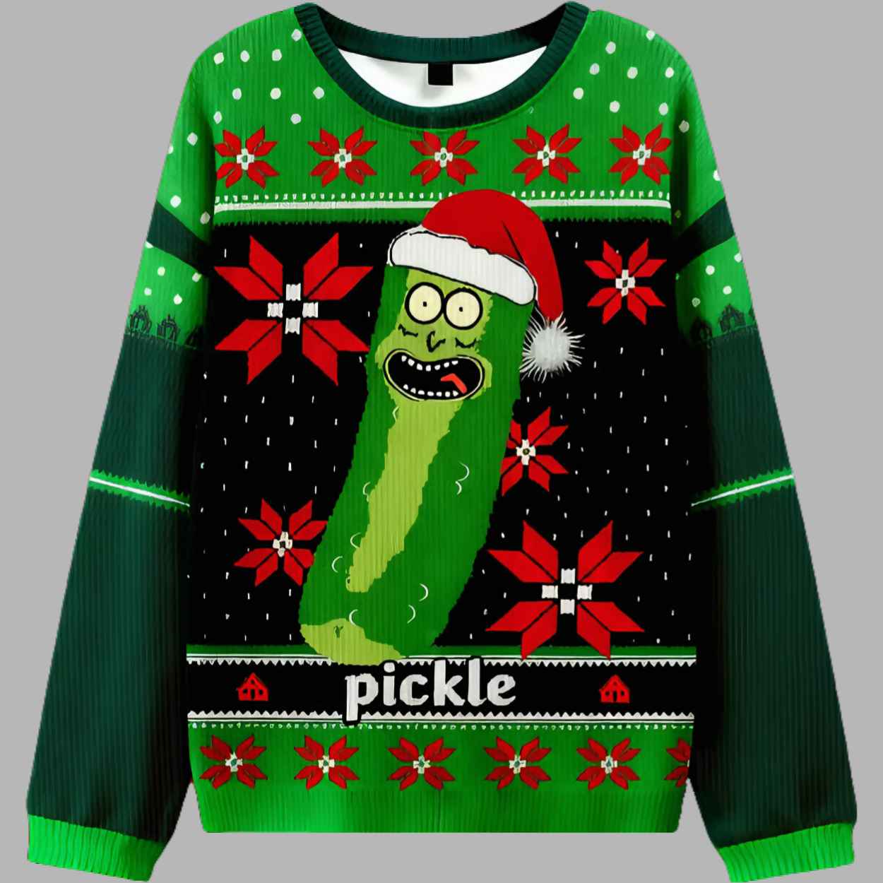 Rick and Morty Pickle Ugly Christmas Sweater 1 Rick and Morty Pickle Ugly Christmas Sweater 2