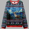 Rudolph Under The Starry Night Christmas Ugly Sweater 2