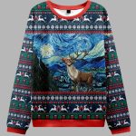 Rudolph Under The Starry Night Christmas Ugly Sweater