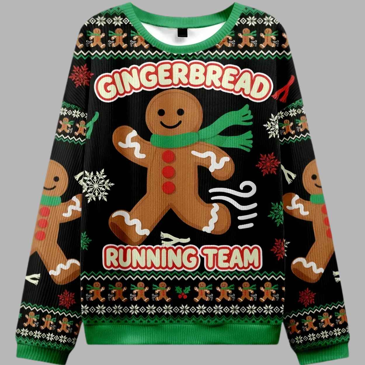 Running Gingerbread Man Christmas Ugly Sweater 2 Running Gingerbread Man Christmas Ugly Sweater 3