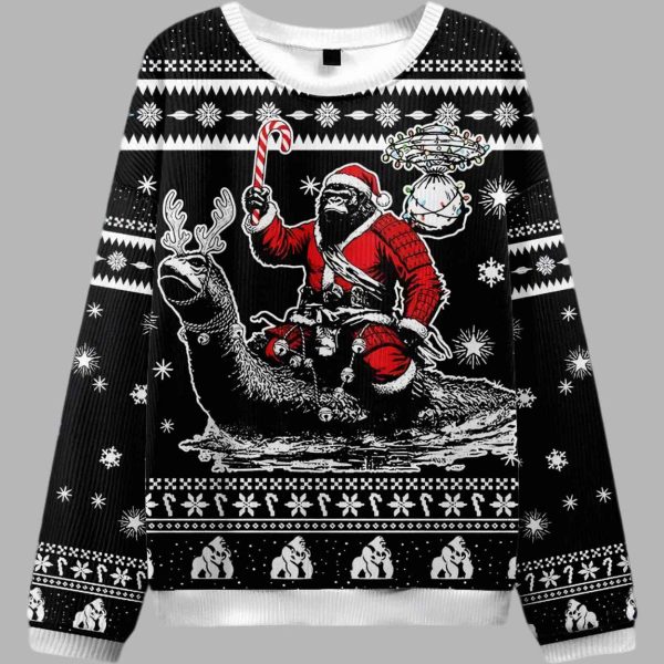 Samurai Bigfoot Ugly Christmas Sweater 3