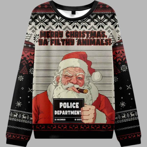 Santa's Mugshot Ugly Christmas Sweater 2