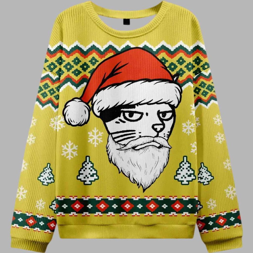 Santa Cat Funny Ugly Christmas Sweater 2 Santa Cat Funny Ugly Christmas Sweater 2