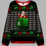Santa With Excel In Ugly Christmas Sweater