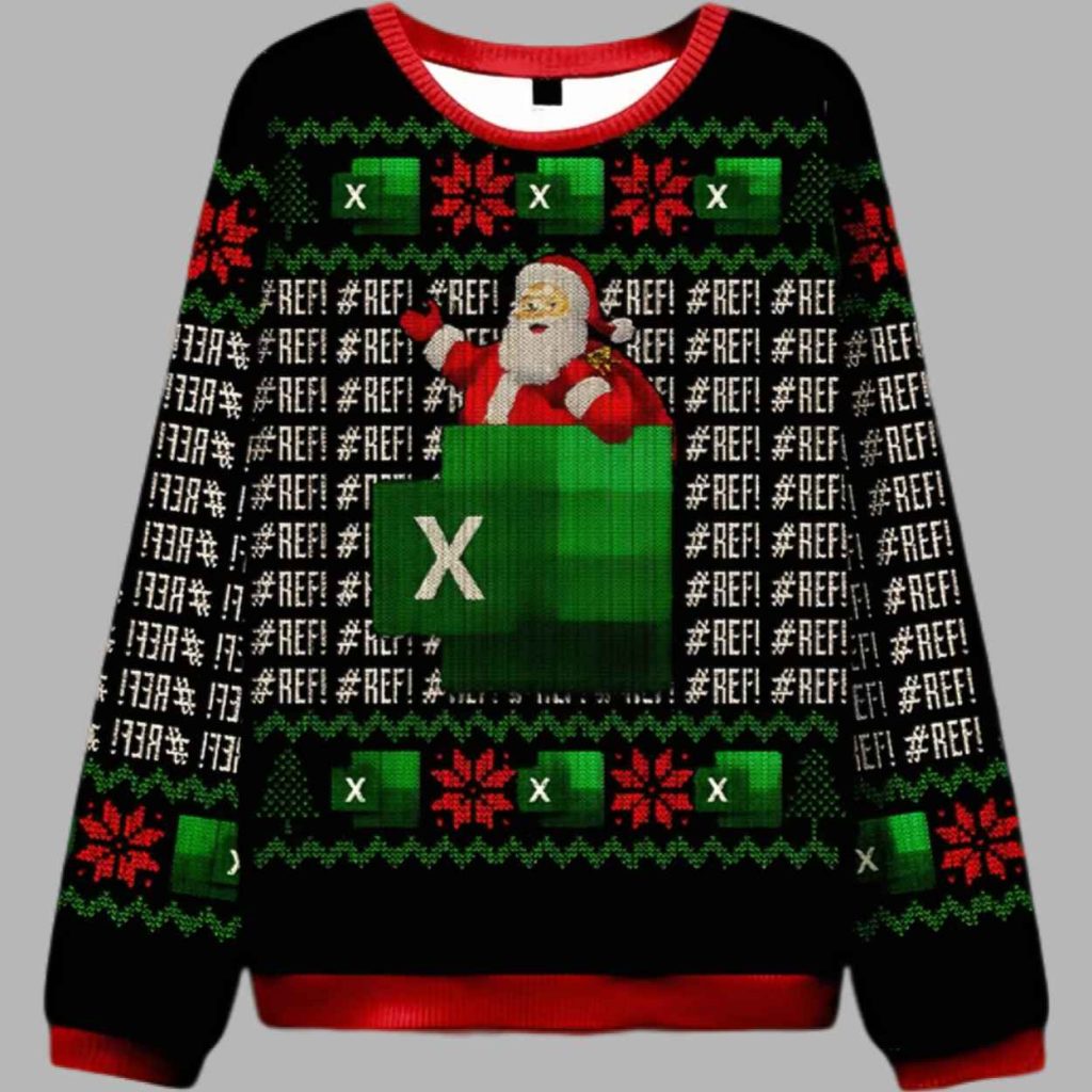 Santa With Excel In Ugly Christmas Sweater 2 Santa With Excel In Ugly Christmas Sweater 2
