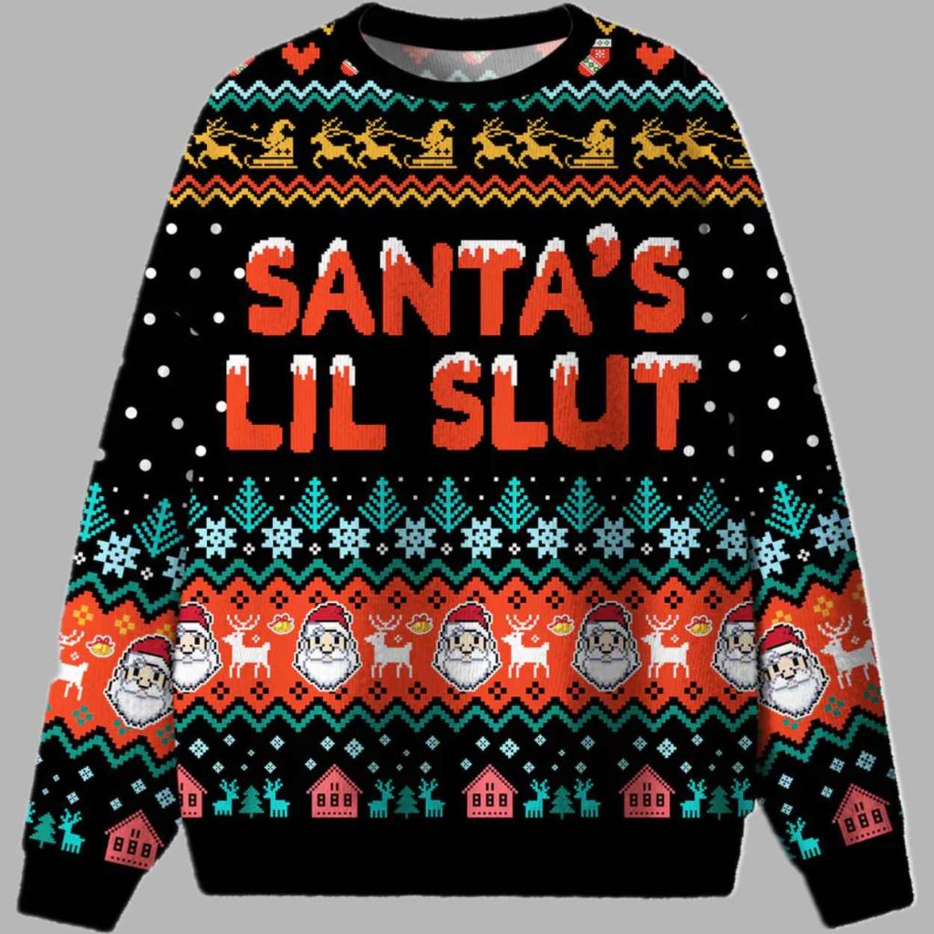 Santas Lil Slut Ugly Christmas Sweater 3 Santas Lil Slut Ugly Christmas Sweater 3