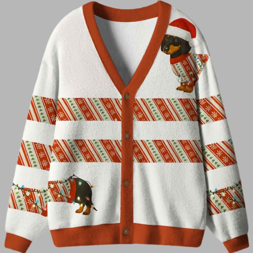 Santas Little Helper Dog Cardigan Sweater 3 Santas Little Helper Dog Cardigan Sweater 3
