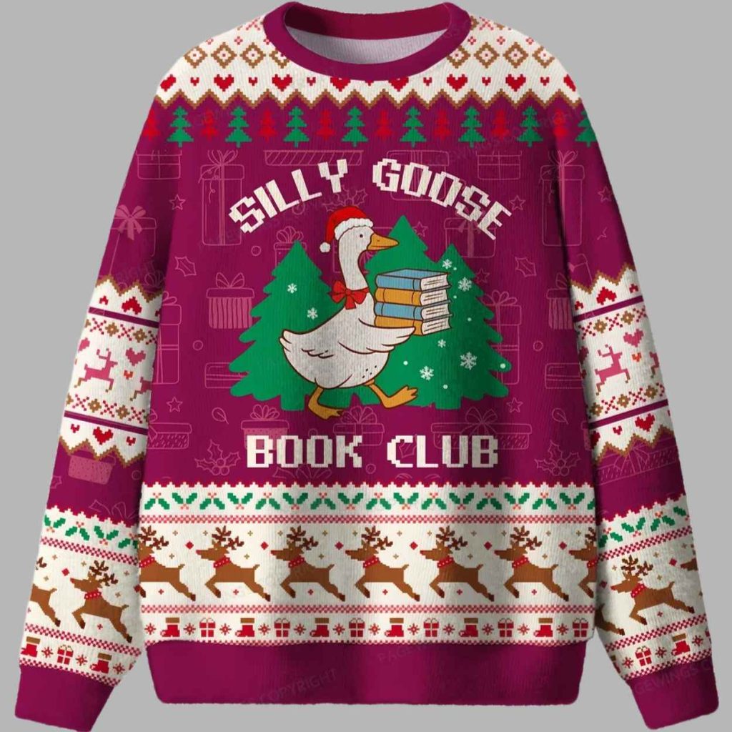 Silly Goose Book Club Ugly Christmas Sweater 3